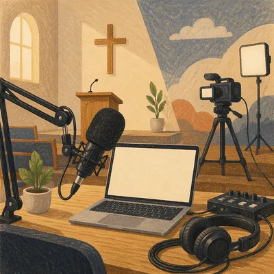 Church Live Streaming Workstation in Sanctuary