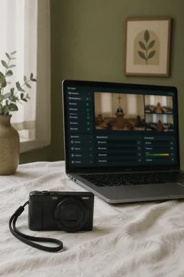 Church Live Streaming Camera and Laptop Setup