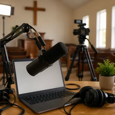 Church Live Streaming Workstation Close Up