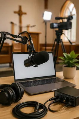 Church Live Streaming Workstation Close Up