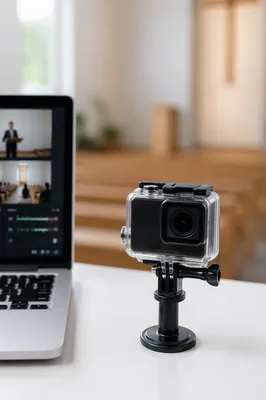 Church Live Streaming Camera and Laptop Desk