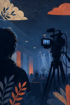 Church Livestream Camera Setup at Dusk