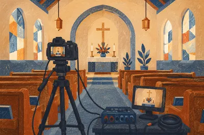 Church Livestream Camera in Rear Aisle