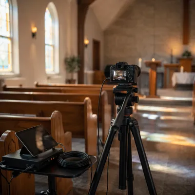 Church Livestream Camera Setup in Sanctuary