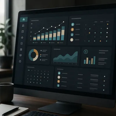 Modern Church Management Dashboard on Monitor