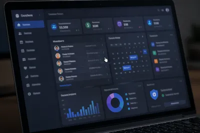 Church Management Dashboard on Laptop Screen