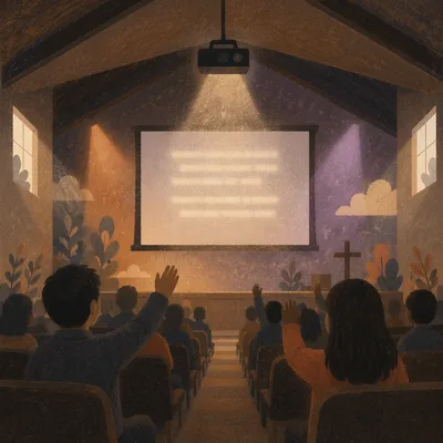 Projector Screen in Church Auditorium