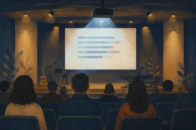 Projector Screen in Contemporary Worship Hall
