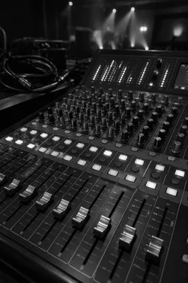 Professional Audio Mixing Console Close Up