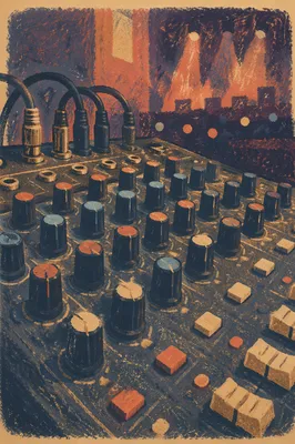 Close-Up Audio Mixing Console in Sanctuary