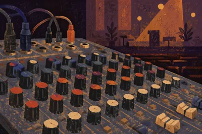Audio Mixing Console in Dim Sanctuary