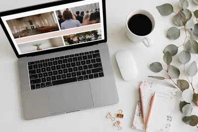Modern Church Website Design on Laptop