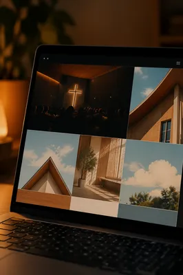 Modern Church Website on Laptop Screen