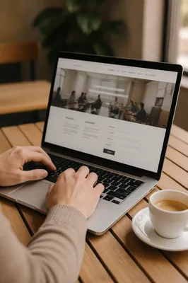 Modern Church Website on Laptop Screen