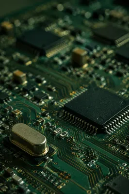 Moody Green Circuit Board Macro Detail