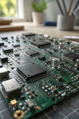 Macro Circuit Board with Copper Traces