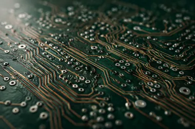 Macro Green Circuit Board Technology Pattern