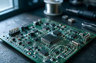 Macro Circuit Board in Quiet Morning Light