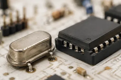 Macro Electronics on White Circuit Board