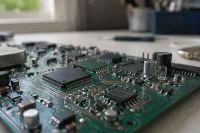 Macro Circuit Board With Copper Traces