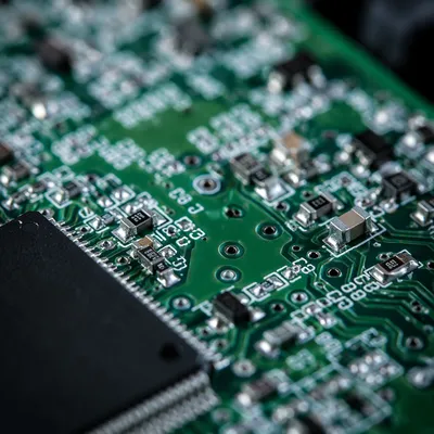 Macro Green Circuit Board Electronics Detail