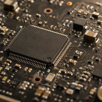 Macro Circuit Board Microchip Detail