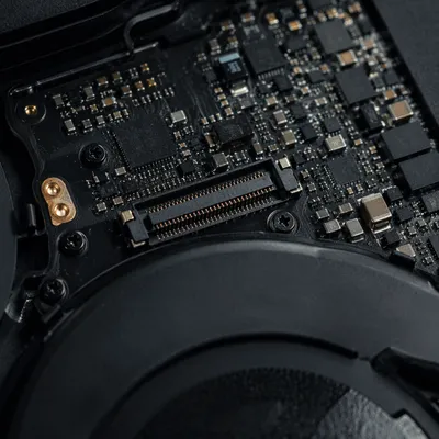 Macro Close-Up of Black Circuit Board