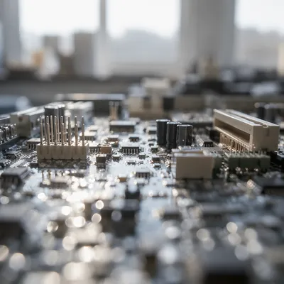 Macro Circuit Board with Cool Daylight