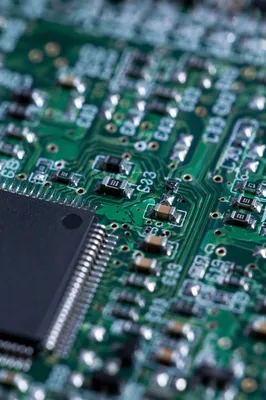 Macro Green Circuit Board Detail