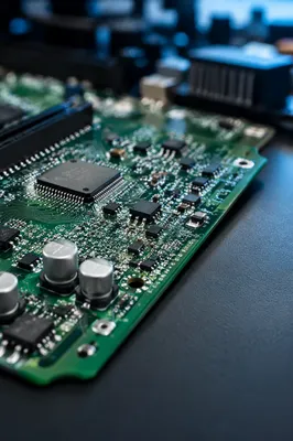 Macro Circuit Board on Graphite Workbench