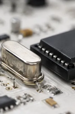 Macro Close Up of White Circuit Board