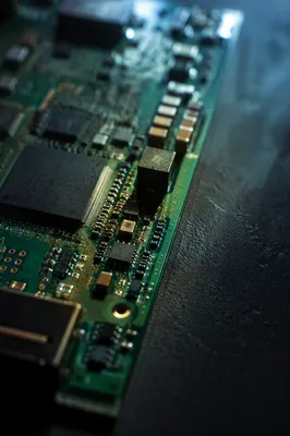 Macro Circuit Board in Morning Light