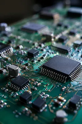 Macro Circuit Board with Copper Traces