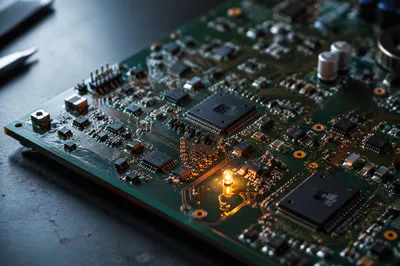 Macro Circuit Board with Amber LED
