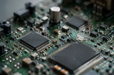 Macro Circuit Board with Copper Traces