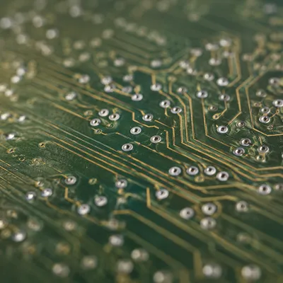 Green Circuit Board Macro Pattern