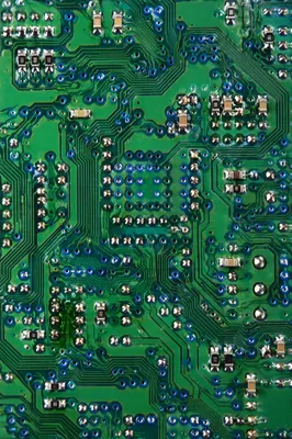 Green Circuit Board Macro Pattern Detail