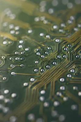 Green Circuit Board Macro Pattern