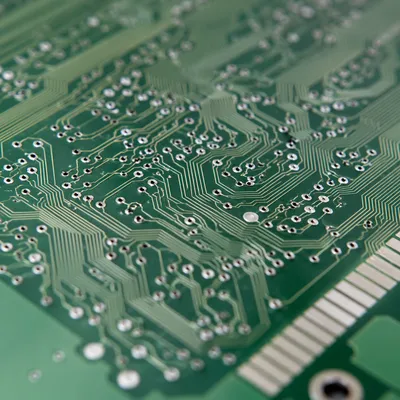 Green Circuit Board Macro Detail