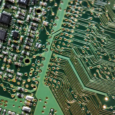 Green Circuit Board Macro Solder Detail