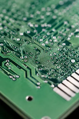 Green Circuit Board Macro Detail