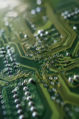 Green Circuit Board Macro Solder Detail