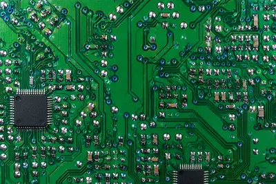 Green Circuit Board Macro Technology Detail