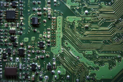 Green Circuit Board Macro Technical Detail