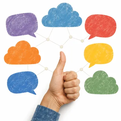 Colorful Cloud Network Thumbs Up