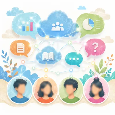 Cloud Collaboration Network with Glowing Connections