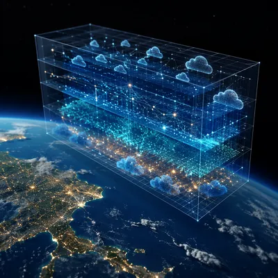 Cloud Computing Network Above Earth