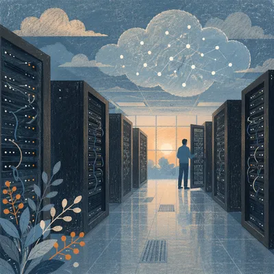Cloud Network Connection in Server Room