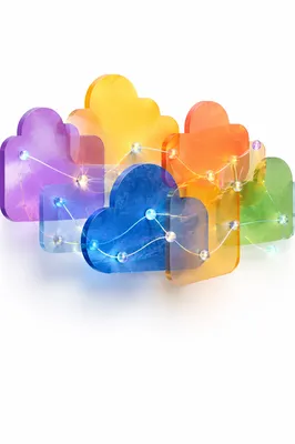 Colorful Abstract Cloud Network Connections