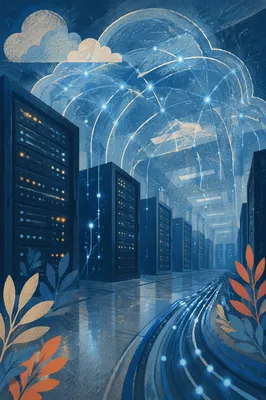 Abstract Cloud Network in Server Room